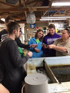 Students at the Fish Hatchery